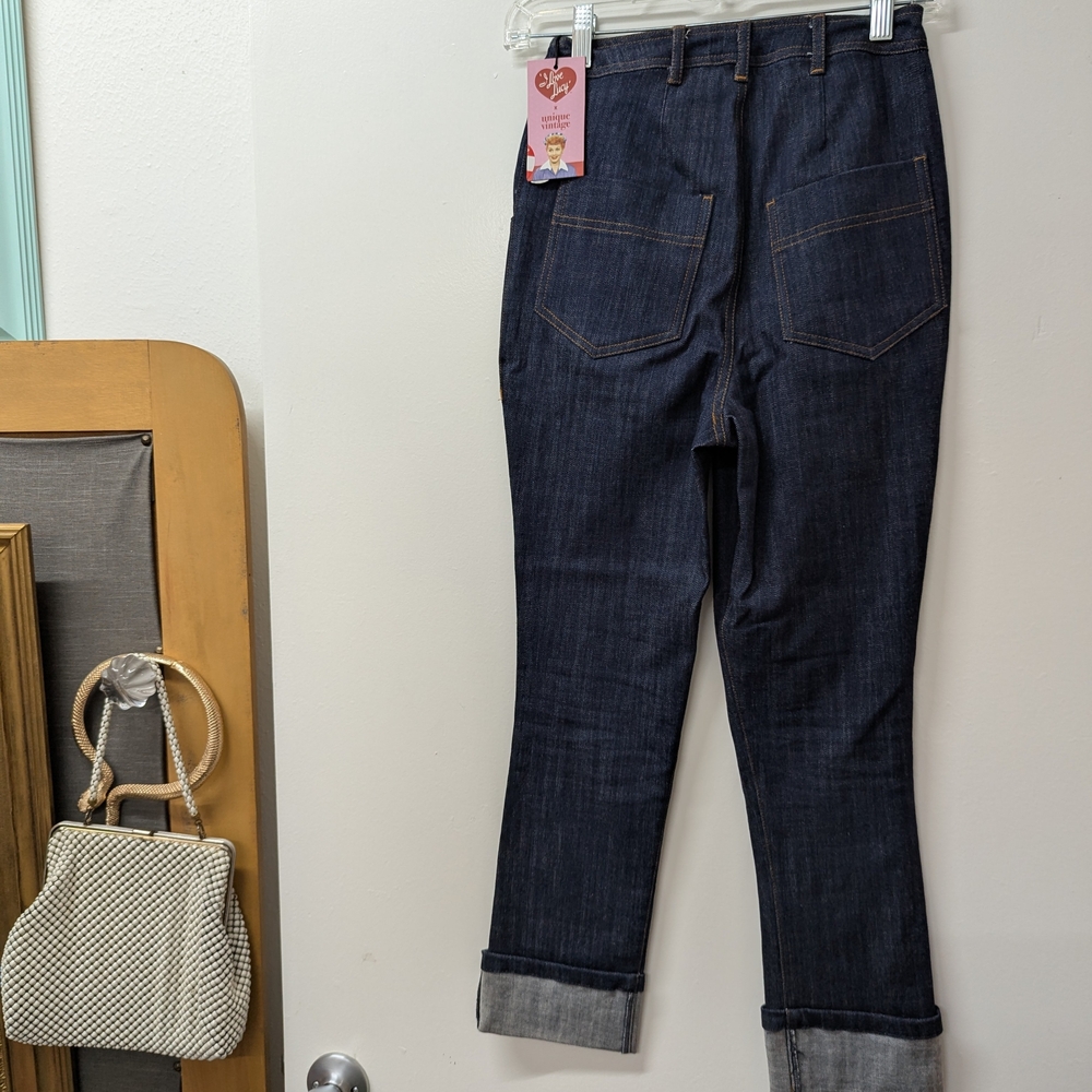 NWT Rockabilly XS & S Retro Cropped Jeans- "I Love Lucy" by Unique Vintage - Picture 2 of 13